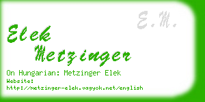 elek metzinger business card